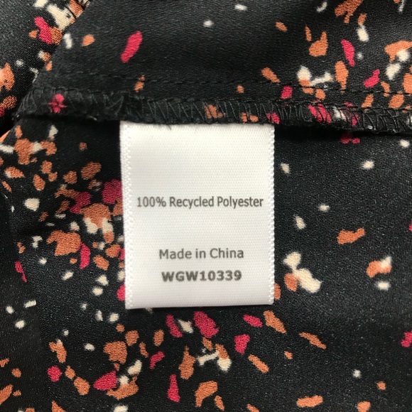 Hawthorn size M Black Print Blouse Metallic gold terra cotta brown magenta - Picture 4 of 6